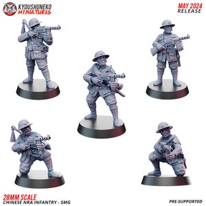 WWII Chinese NRA SMG Squad (10 models) Various Scales Historical Wargaming
