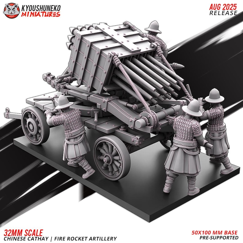 Ancient Chinese Cathay Fire Rocket Artillery With Crew Various Scales ...