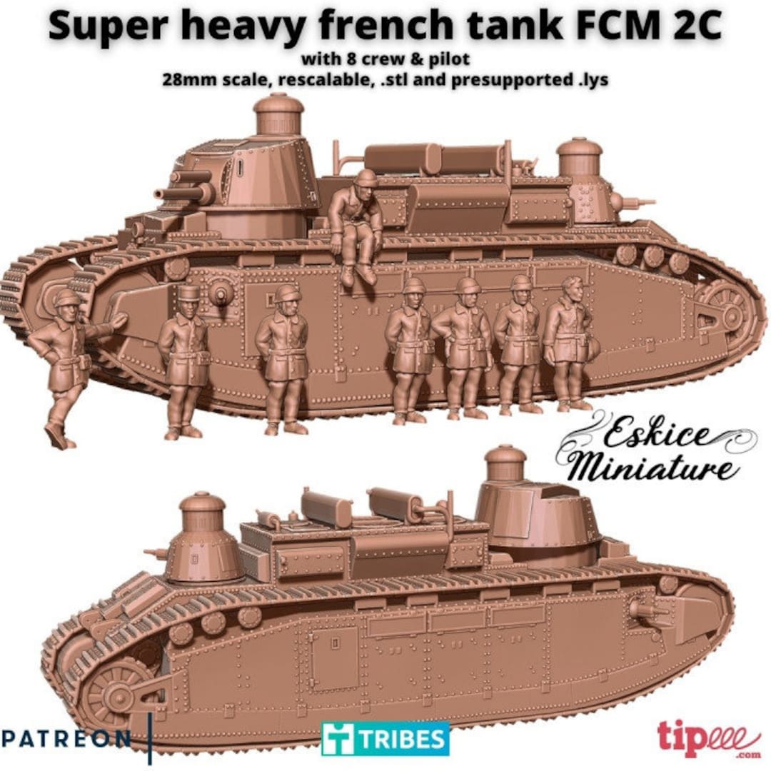 バウマン 1/35 第二次大戦フランス軍 FCM-2C 多砲塔重戦車 組立