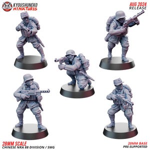 WWII Chinese NRA 88th Division SMG Squad (10 models) Various Scales Historical Wargaming