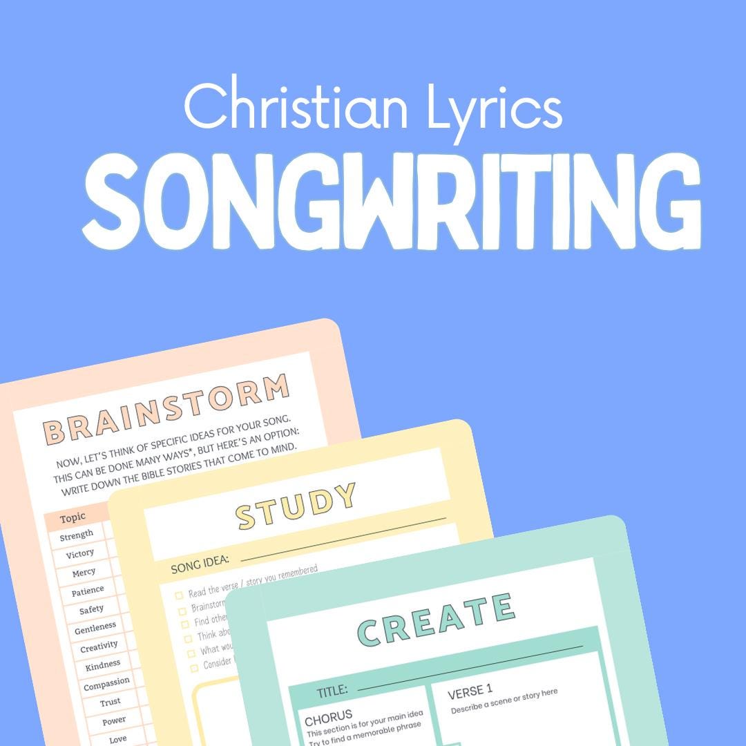 Songwriting Worksheet.pdf Beginner Christian Songwriting Activity Guided Worksheet Hymn Lyric ...