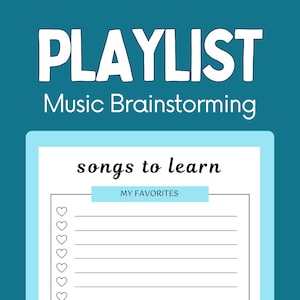 Muziekafspeellijst Ideeën Brainstormen werkblad voor muzikanten Populaire liedjes Klassiek repertoire Muziekoefeningsschema pdf