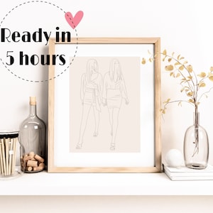 CUSTOM LINE ILLUSTRATIONS | minimalist | Custom Line Digital | Portrait Illustrations | Line Portrait Illustrations