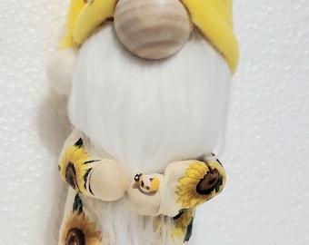 9.5" Tall Standing Sunflower Themed Gnome