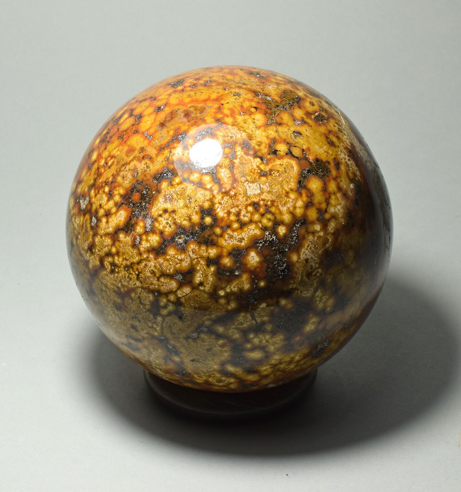 Magnifique Sphère Multicolore de Jaspe L'océan 9, 8 cm