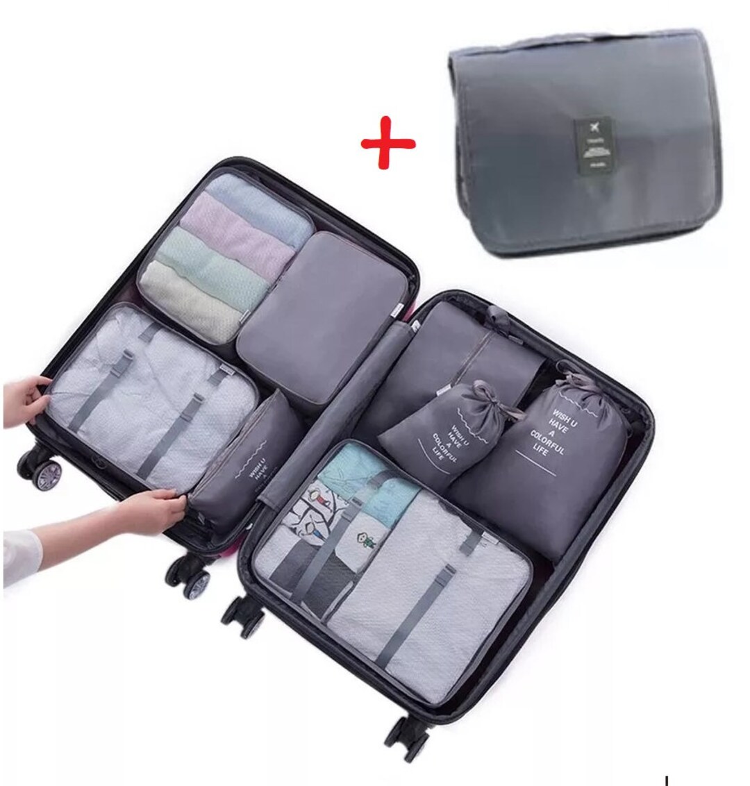 9pcs Travel Packing Cubes Luggage Storage Organiser Compression ...