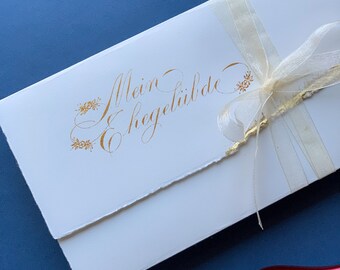 Versprechen Eheversprechen Gelübde Buch Hochzeit mit dem Text- Kalligrafie Hochzeit - auch personalisiert möglich