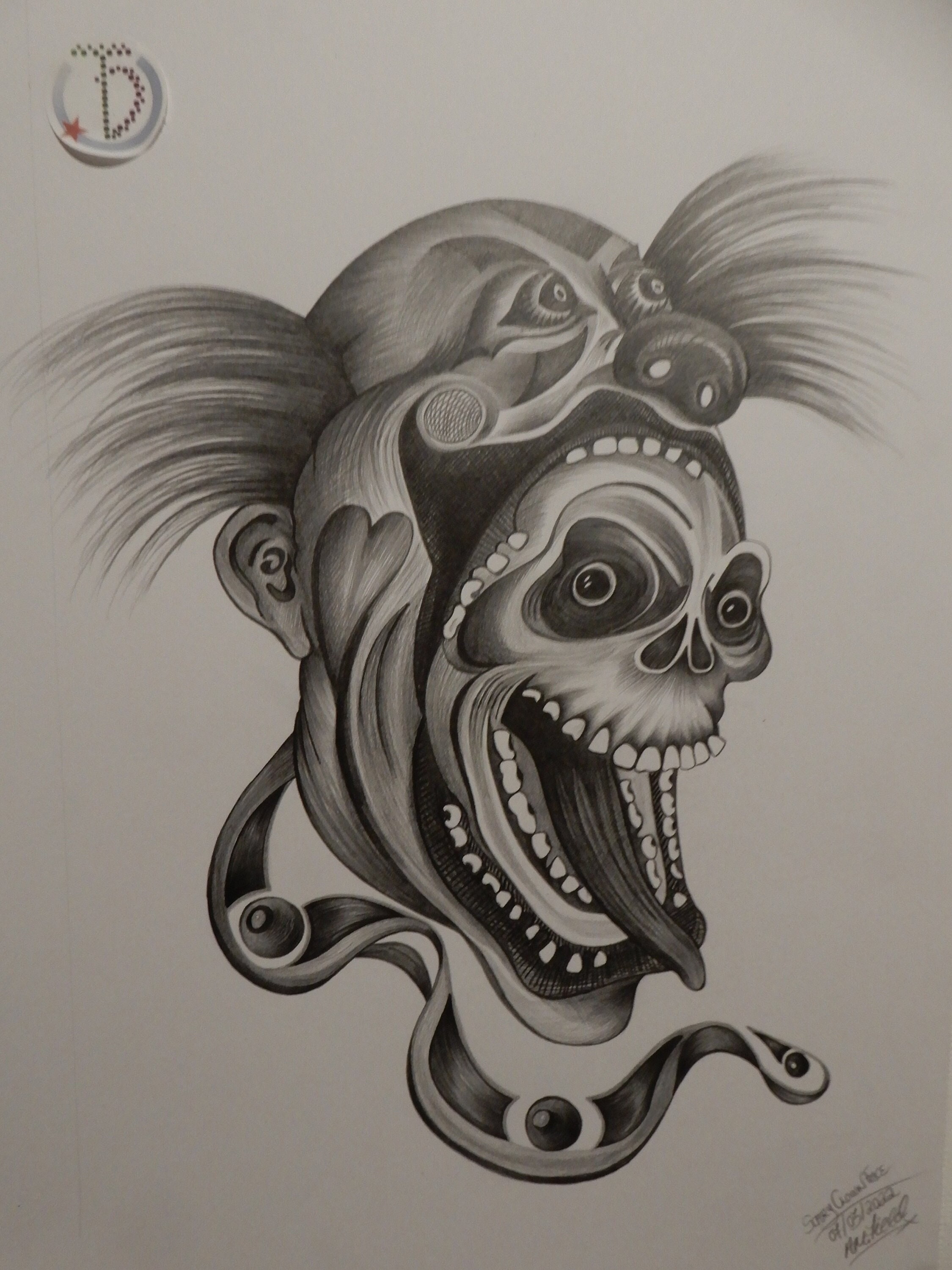 Scary Clown Face Custom Tattoo Design - Etsy