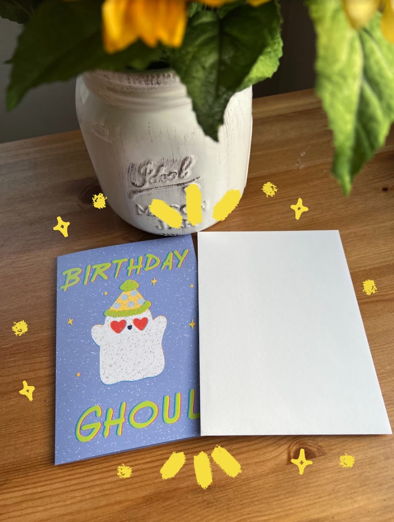 Birthday Ghoul Card Birthday Card Ghost Ghost Card Funny Birthday Card Spooky Card Greeting Card image 4