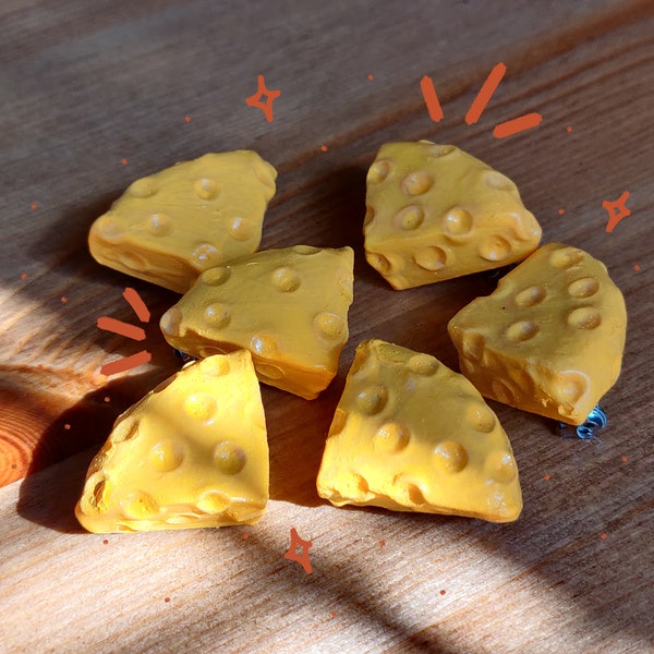 Cheese Clay Pin | Clay Pin | Handmade | Cheese | Cute | Cute Pins for Bags | Cute Pins for Backpacks | Polymer Pin | Badge | Brooch