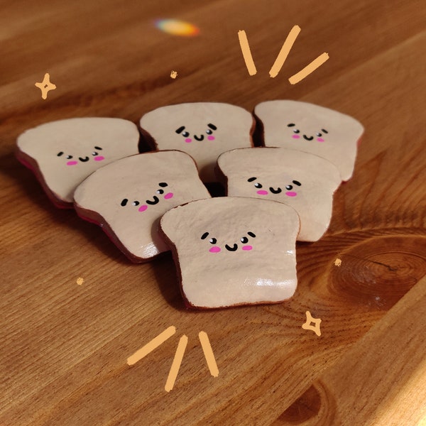Toast Clay Pin | Food Pin | Clay Pin | Handmade | Clay | Cute | Cute Pins for Bags | Cute Pins for Backpacks | Polymer Pin | Badge | Brooch