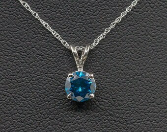 Blue Diamond Necklace - Etsy