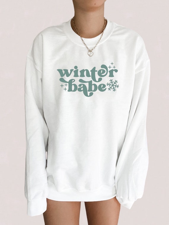 Winter Babe Sparkle Snowflake Christmas Sweatshirt, Women Cozy