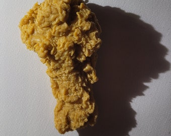 NEW & IMPROVED Faux Fried Chicken Leg Keychain Charm - Looks Real and Ships FAST!