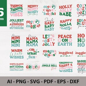 Retro Christmas SVG Bundle, Christmas Retro Svg, Christmas Svg, Christmas Shirt, Merry Christmas, Svg Cricut, Holly Jolly, Png Sublimation