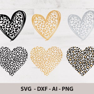 Leopard Print Heart SVG, Valentine SVG, Heart svg, Love SVG, Valentine, Valentines, Heart, Png, Heart svg, Dxf, Cricut, Silhouette