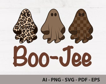 Boujee BOO-JEE PNG Svg Ai Eps Pdf Fall and Halloween Design, Png Sublimation and Print