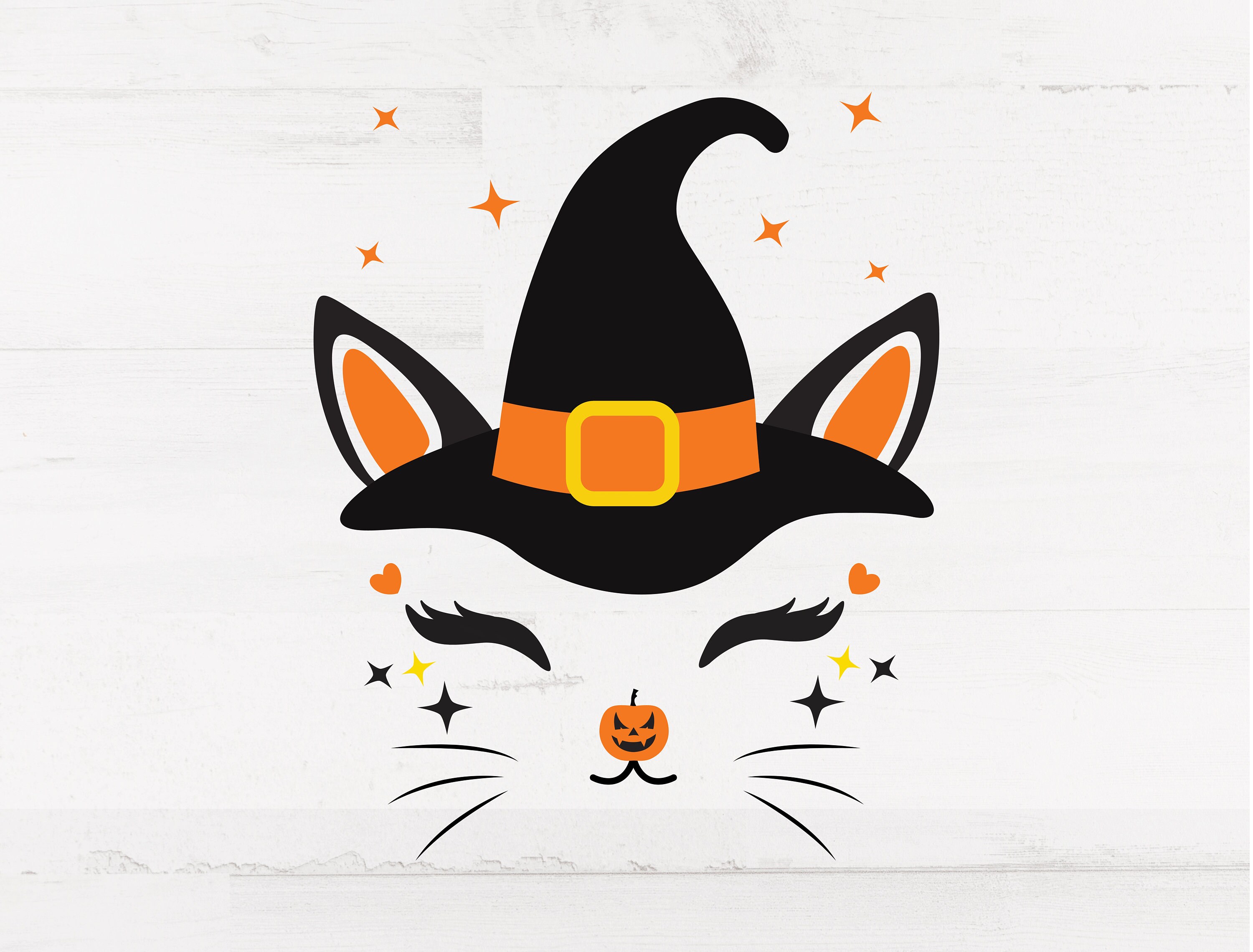 Witch Cat Cute Halloween SVG Bundle, Cut File for Cricut or Silhouette ...
