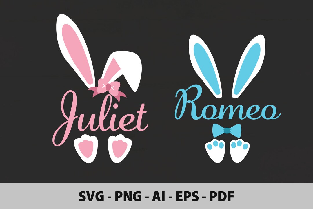 Easter Bunny SVG Rabbit Ears Girl Boy Easter Bunny Split Monogram, Kid ...