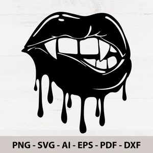 Halloween Vampire Lips SVG, Drip SVG, Spooky SVG, Trick Or Treat Svg, Ghost Svg, Png sublimation, Designs for Cricut, Black and White Png