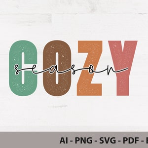 Gemütliche Saison SVG, gemütliches Sublimationsdesign, Thanksgiving SVG, Herbst Sublimationsdesign, Herbst geschnitten Datei, Halloween png, Herbst Sublimation, Retro Design