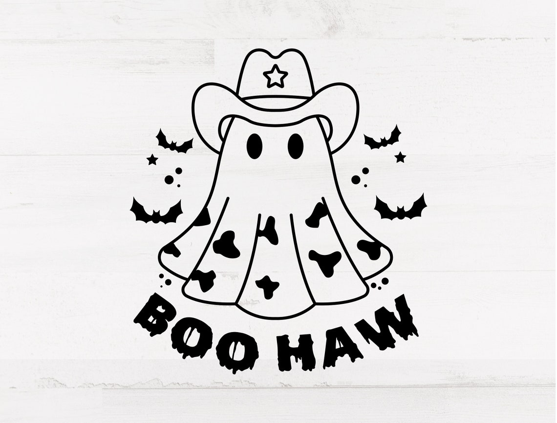 Boo Haw SVG PNG EPS Cowboy Ghost Svg Halloween Svg Funny - Etsy