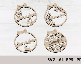 Laser Cut Files Christmas Ornament SVG