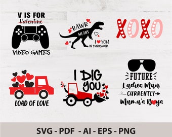 Boy Valentines SVG png, Dinosaur Valentine SVG, Valentines day SVG Bundle, I rawr you svg, kids valentine svg, valentine shirt svg