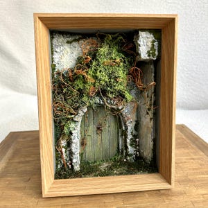 Wall Diorama, Magic Door Wall Art, OOAK Miniature Fairy Door in 1:12 Scale, Rustic Dollhouse Wall Decoration, Unique Housewarming Gift