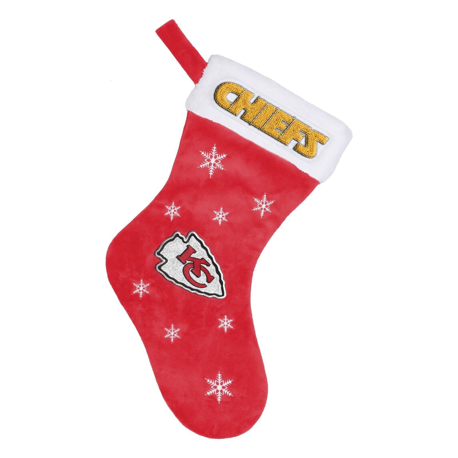 Kansas City Chiefs Embroidered Snowflake Christmas Stocking chiefs