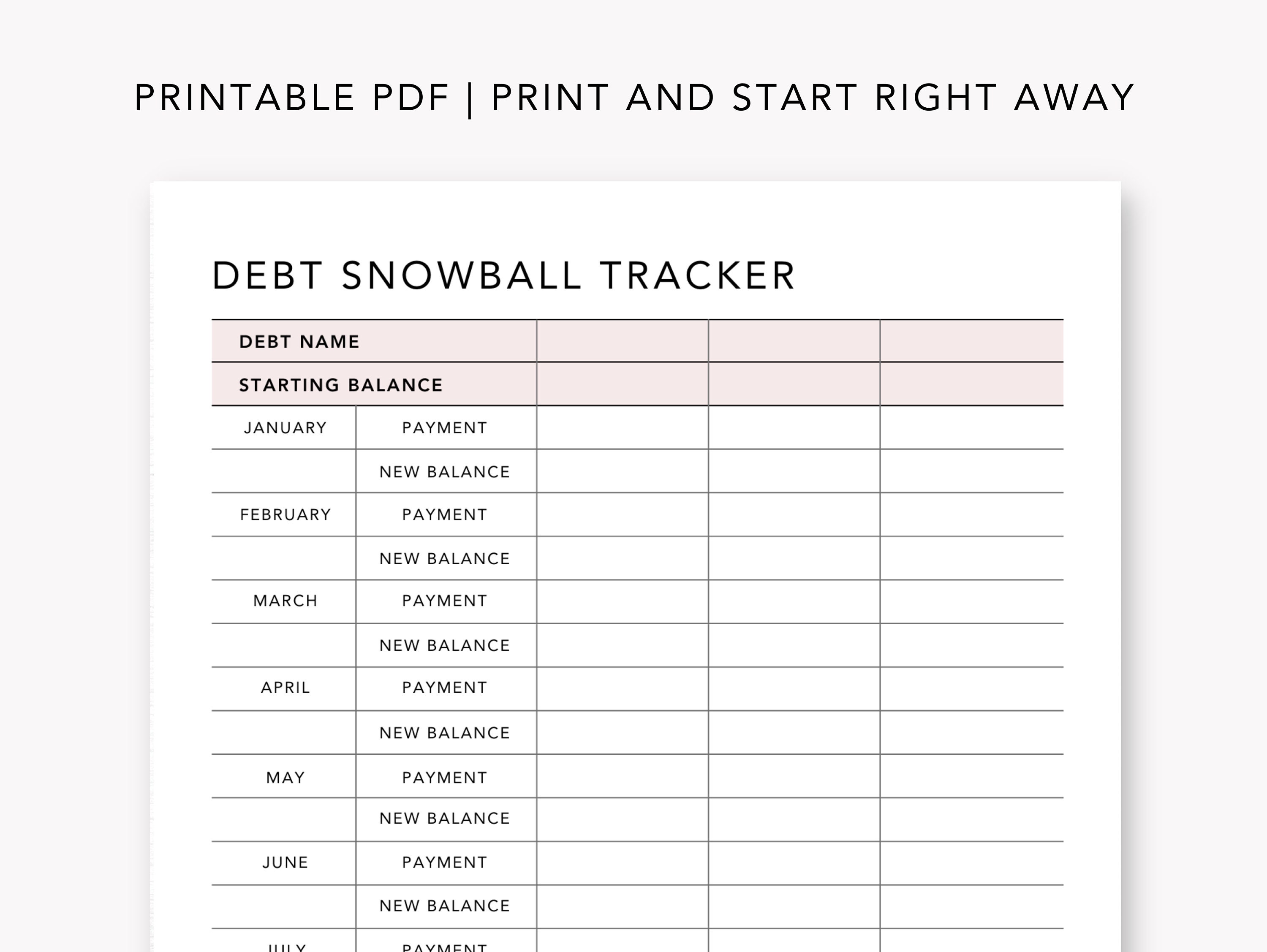 Debt Snowball Tracker Budget Template Planner Inserts Etsy Canada Debt Snowball Tracker Budget Template Planner Inserts Etsy Canada