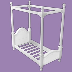 1:12 Scale Miniature Canopy Twin Bed Dollhouse Furniture