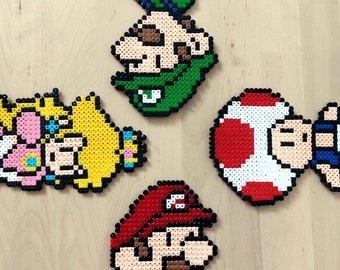 Mario characters (Paper Mario) Pixel art perler - wall decoration