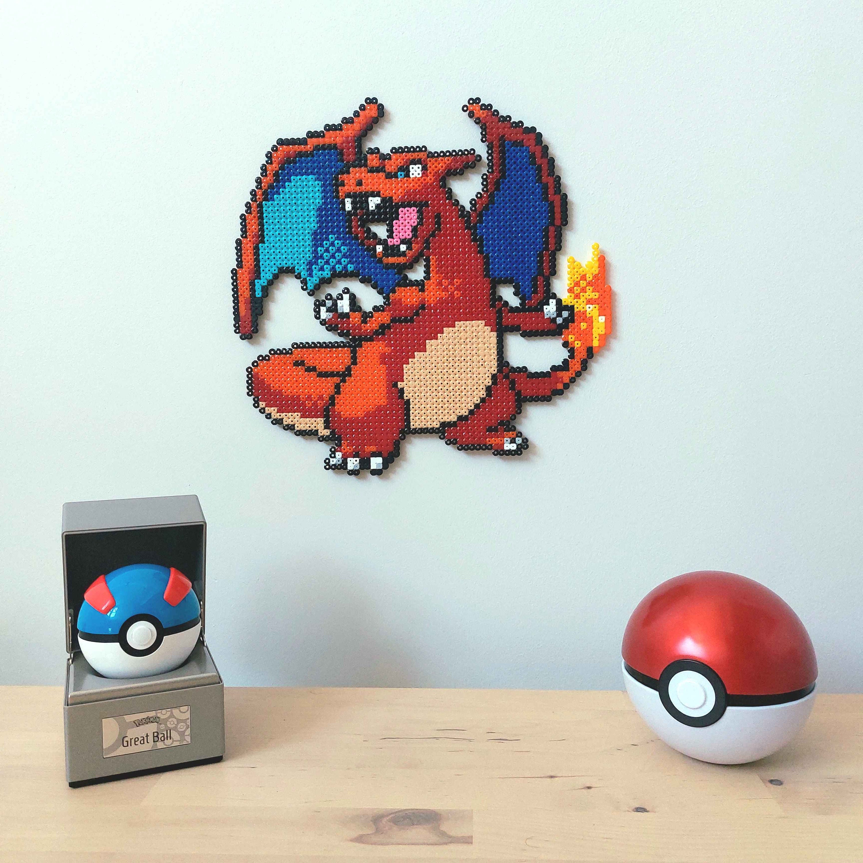 Charizard Charizard Pokémon Pixel Art Perler - Wall Decor - Etsy UK