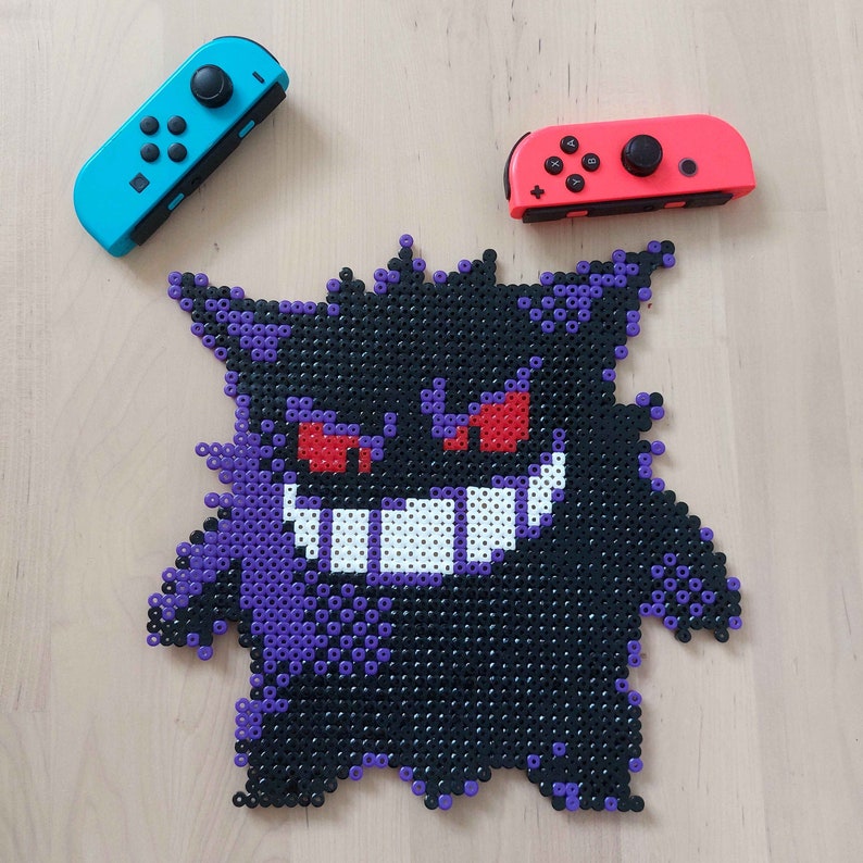 Gengar Ectoplasma Pok mon Pixel Art Perler Wall Decor Etsy