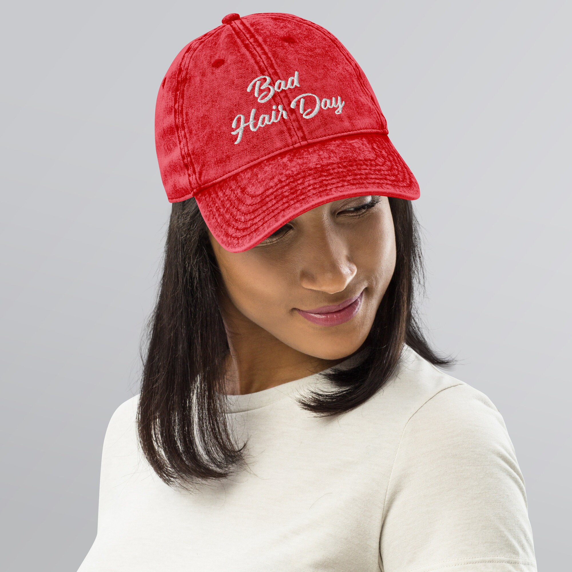Bad Hair Day Vintage Cotton Twill Cap| Stylish Dad Hat| Lazy