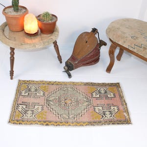 2x3 Red Door Mat,Handmade,Vintage,Neutral Wool Rug,Turkish Kilim Rug,Home Decor,Bohemian Decor,Moroccan Stlye,Oriental,Oushak,Traditional