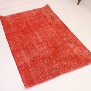 2x3 Red Door Mat,Handmade,Vintage,Neutral Wool Rug,Turkish Door Mat,Home Decor,Bohemian Decor,Oriental,Oushak,Authentic,2.0 x 3.2 Ft Red Rug