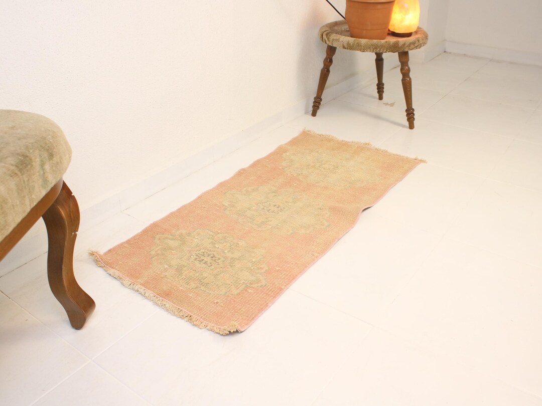 2x4 Pink Door Mat,handmade,vintage,neutral Wool Rug,turkish Door Mat ...