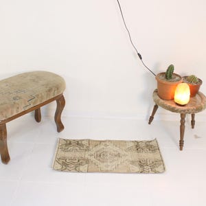 1x3 Red Door Mat,Handmade,Vintage,Neutral Wool Rug,Turkish Door Mat,Home Decor,Bohemian Decor,Oriental,Oushak,Traditional,1.3x2.7Ft Door Mat