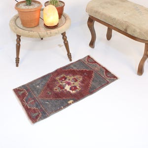 1x3 Red Door Mat,Handmade,Vintage,Neutral Wool Rug,Turkish Kilim Rug,Home Decor,Bohemian Decor,Oriental,Oushak,Traditional,Anatolian,1.3x2.7