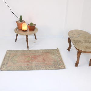 2x4 Red Door Mat,Handmade,Vintage,Neutral Wool Rug,Turkish Kilim Rug,Home Decor,Bohemian Decor,Oriental,Oushak,Traditional,Anatolian Rug