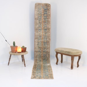 2x11 Patchwork Runner Rug,Handmade,Vintage,Neutral Wool Rug,Turkish Runner,Home Decor,Bohemian Decor,Oriental,Oushak,Traditional,Anatolian