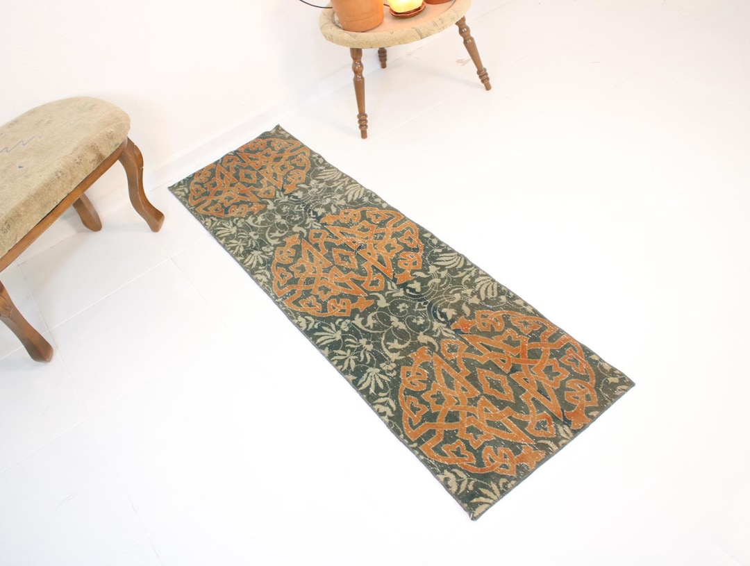 Rusk Color Rug Runners 2x6 Blue Red Runner,handmade,vintage,neutral Wool Rug,turkish Runner ...