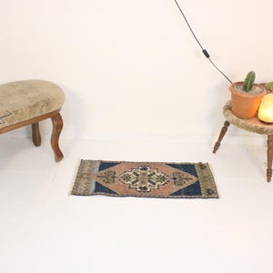 1x3 Red Door Mat,Handmade,Vintage,Neutral Wool Rug,Turkish Door Mat,Home Decor,Bohemian Decor,Oriental,Oushak,Traditional, 1.2 x 2.8 FT Rug