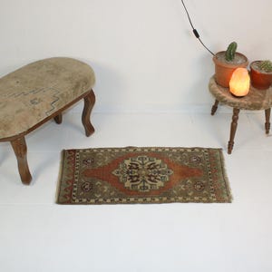2x3 Red Door Mat,Handmade,Vintage,Neutral Wool,Turkish Door Mat,Home Decor,Bohemian Decor,Oriental,Oushak,Traditional,1.6x3.4 Ft Door Mat