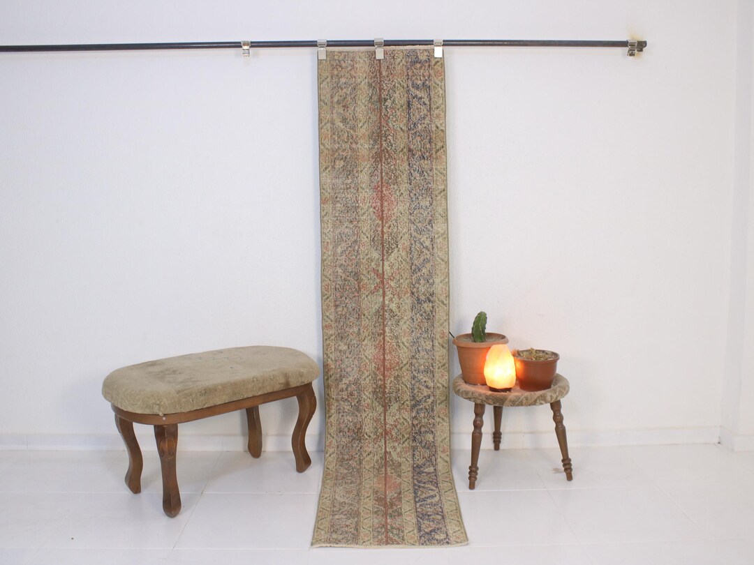 2x8 Red Blue Patchwork Runner, Handmade, Vintage Turkish Runner ...