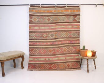 150x150 Kelim Teppich, Flachgewebe, Handgemachter Kelim Teppich, Wolle, Vintage, Küche, Schlafzimmer, Eingangsbereich
