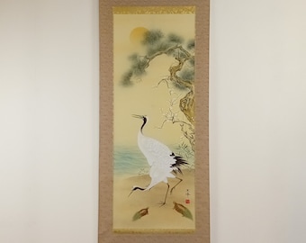 Japanese Scroll in Artist's Wooden Box, Scroll Painting, Kakejiku, Kakemono, Japan Wall Hanging Scroll, #431, Japanese Landscape