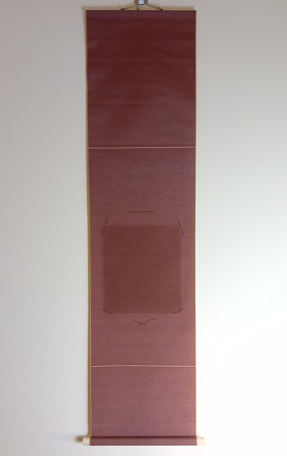 Shikishi scroll - Japanese Vintage, late Showa  - fabric hanging display mount